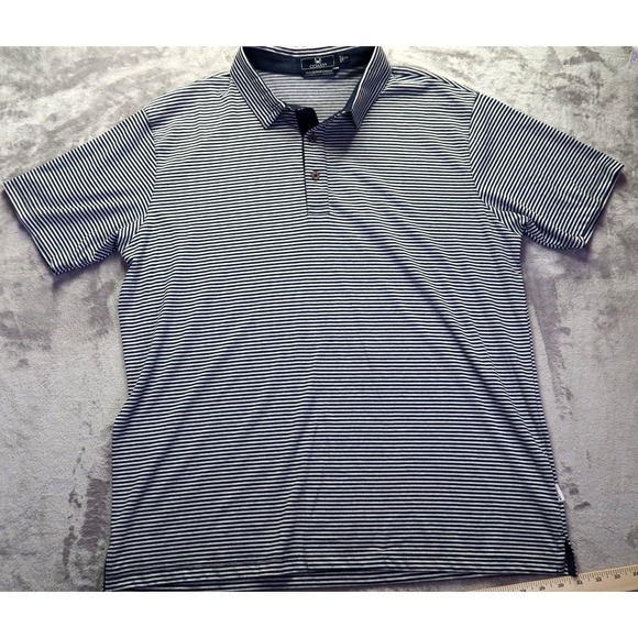 Coast Slipknot Golf Polo Shirt Men's Size‎ 3XL XXL Gray Striped - Picture 2 of 7